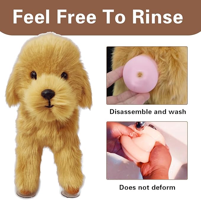 Male Dog Toy Silicone Simulation Humping Dog Toy, Pet Estrus Vent Puppy Toys for Male Estrus Dog Small Dogs Bulldog Teddy Dog, Pet Companion Brown 18cm/7.1in