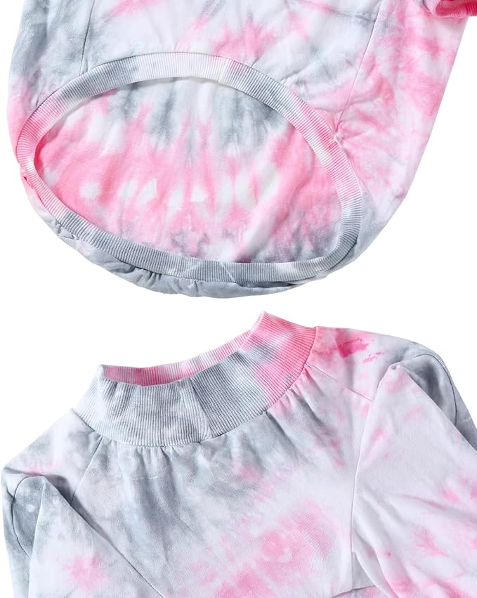 Dog Cotton Pink Tie Dye T-Shirts Soft and Stretchy Breathable Pet Shirt Pajamas Pets Clothes for Large Dogs,2XL Pink Tiedye