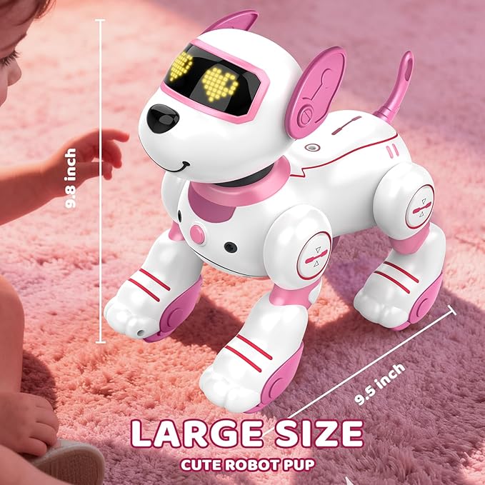 Robot Dog Toy for Kids 3-12: Remote Control Interactive Robot Puppy with Touch & Follow, Programmable Tricks, Dancing & Walking, Birthday Gift for Smart Boys & Girls