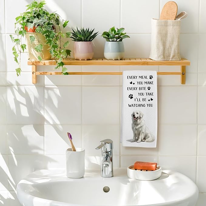 Great Pyrenees Gifts Dog Kitchen Towels, Gifts for Great Pyrenees Lovers Women Hand Towel, Every Meal You Make Funny Decorative Tea Dish Towels for Kitchens, Dog Kitchen Decor, 16x24in