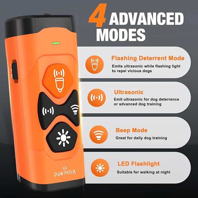 2025 Ultrasonic Dog Bark Control Device | Rechargeable Anti Barking Device, 35FT Long-Range No Shock Dog Trainer, Safe & Humane One-Button Bark Deterrent for Indoor & Outdoor Use