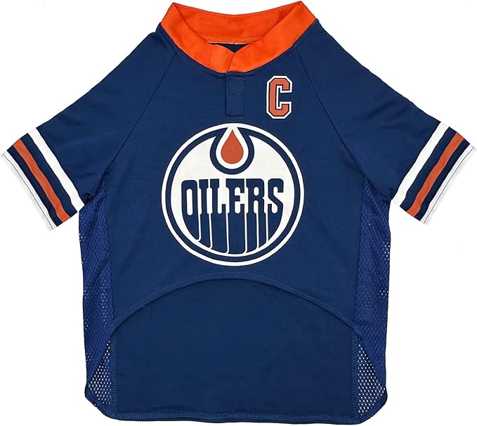 Pets First NHLPA Connor McDavid Mesh Dog & Cat Jersey, Edmonton Oilers McJesus-97, Size X-Small, Licensed Jersey with Your Favorite Hockey Team Player