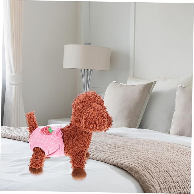 Milisten Pet Diaper Sanitary Physiological Pants for Male Dogs Washable Strawberry Pink Prevents Unwanted Mating Protects Home from Urine and Stains
