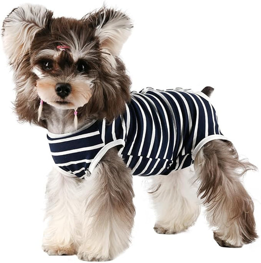 Etdane Dog Period Diapers Small Dog Sanitary Panties Period Suit for Male Female Dogs Diaper Cover for Heat Blue Stripe/X-Large