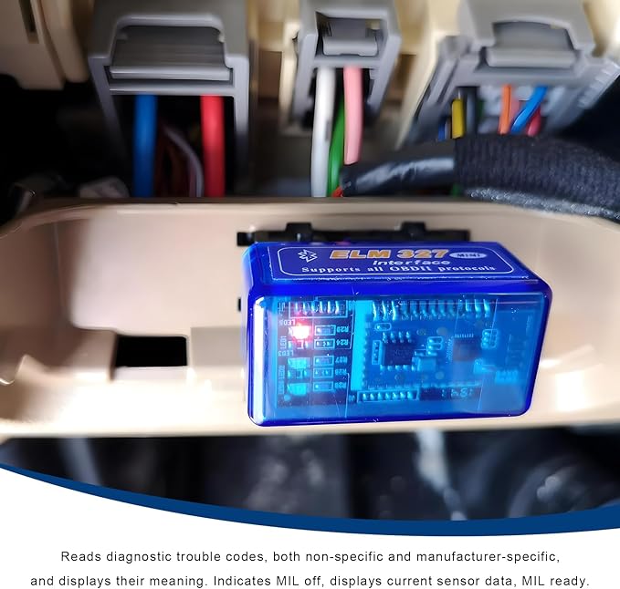 ELM327 OBDⅡ Car Auto Diagnostic Scanner, Professional Auto Bluetooth Scan Tool Failure Detector, Mini Wireless Engine Fault Code Reader Diagnostic Tool for Most OBDII Vehicles