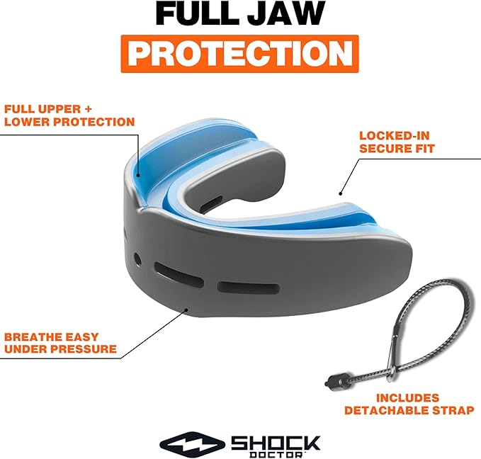Shock Doctor Nano Double Mouthguard, Protects Upper and Lower Teeth, Youth & Adult available