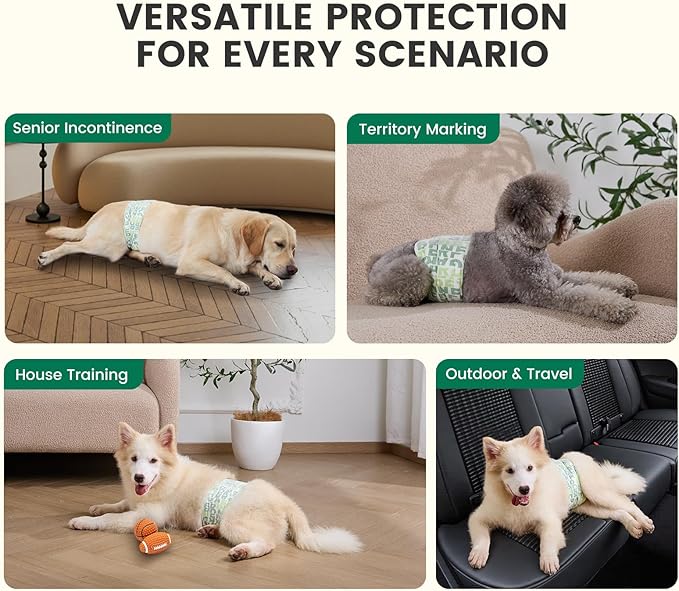 Gardner Pet Male Dog Diapers Disposable 30 Ct, Male Dog Wraps with Wetness Indicator & Flashdry Gel Technology, Dog Diapers Male for Puppy Training, Marking, Incontinence, Travel - Small