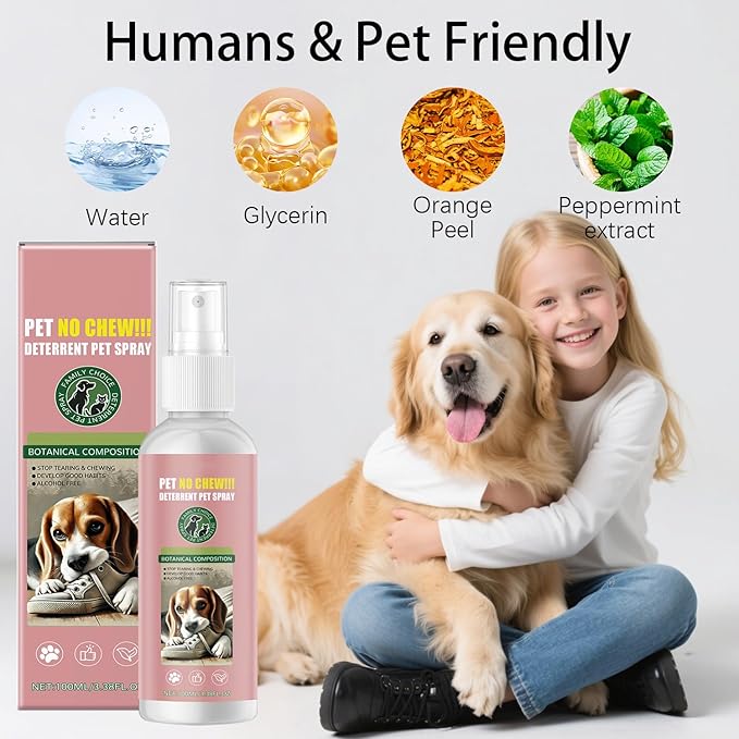 Bitter Apple Spray for Dogs to Stop Chewing No Chew Spray for Dogs Effectively Protect The Safety of Furniture,Plant,Shoes, Etc Safe and Alcohol-Free (Hot Pink)
