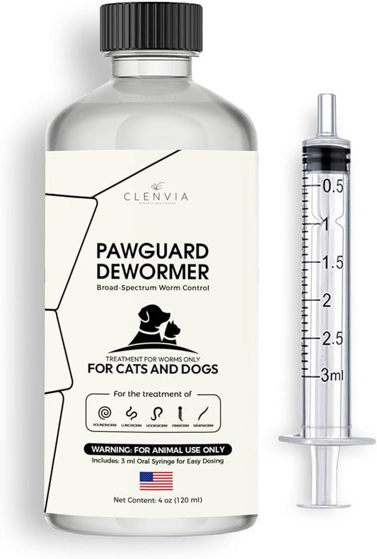 PawGuard Dewormer – Advanced Dewormer for Cats & Dogs | Safe & Effective Liquid Worm Treatment | Chicken Flavor (120ML)