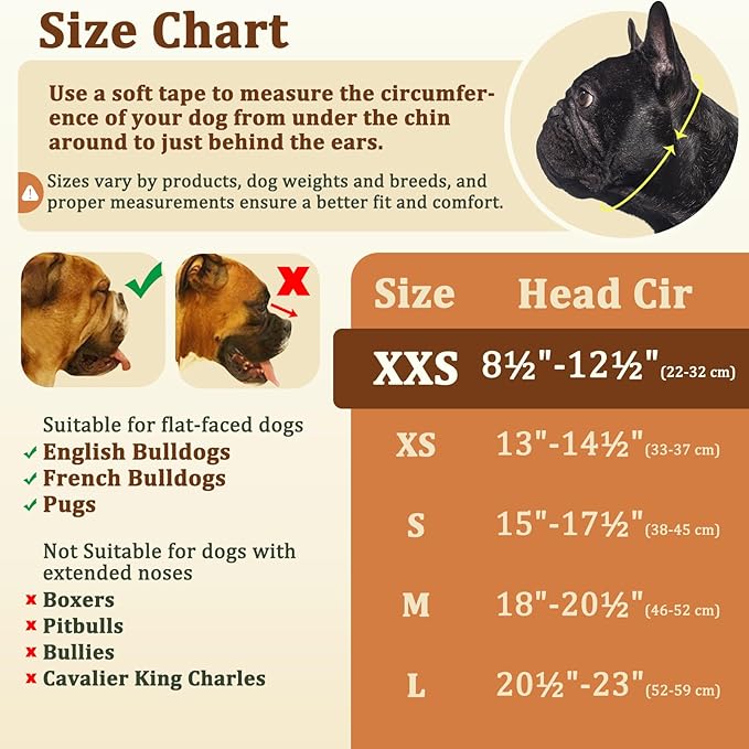 Mayerzon French Bulldog Muzzle, Mesh Short Snout Dog Muzzle for Flat-Faced Dogs Pug English Bulldog, Allows Full Panting & Drinking, Prevents Chewing Eating, Ideal for Grooming Vet Visits Walking