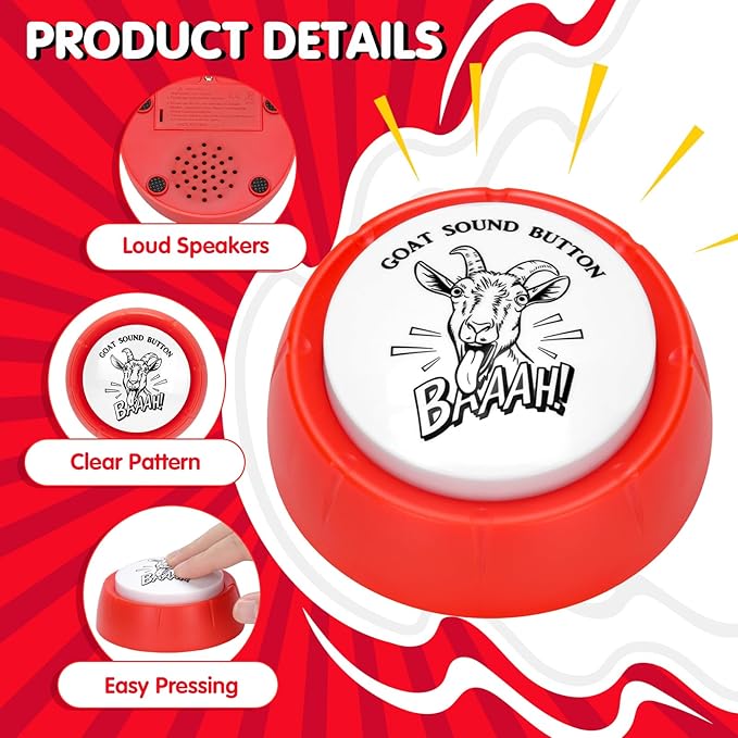 Shrieking Goat Sound Button for Fun Desk Toy Prank Button with Goat Sound Perfect for Office Home Gag Gift Men Women