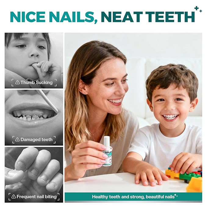 Morovan Nail Biting Prevention For Kids: Thumb Sucking Deterrent Stop Nail Biting Treatment Adults No Bite Nail Polish for Biters Anti Finger Sucking Lasting & Safe with Repair and Healthy Nails 15ML