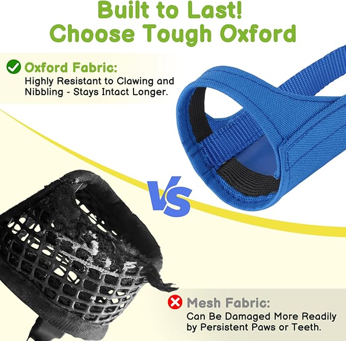 Mayerzon Short Snout Dog Muzzle for Small Medium Dogs, Soft & Sturdy Fabric, Anti Excessive Biting Chewing, Suits Chihuahua Shih Tzu Maltese for Grooming Vet Visits Walk, Allows Drinking(Blue, S+)