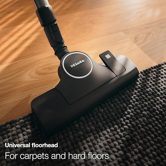 Miele Classic C1 Pure Suction Canister Vacuum Cleaner with AllTeQ Universal Floorhead Bundle - Includes GN Bag Pack - 4 HyClean Air Genuine FilterBags + Genuine AirClean Filter and Pre-Motor Filter
