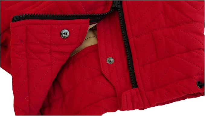 lovelonglong Warm Dog Coat Double Layers Dog Vest, 4 Legs Covered Windproof Waterproof Reflective Warm Dog Vest Outdoor Skating Dog Costume for Small Medium Large Dogs Red M