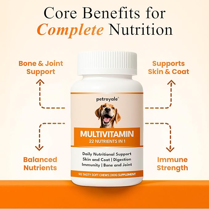 Multivitamin Chews for Dogs - Joint Support + Digestive Enzymes & Probiotics - Dog Multivitamins Chewable - Puppy & Senior Dog Vitamins - Daily Dog Multivitamin (90 Soft Chews)