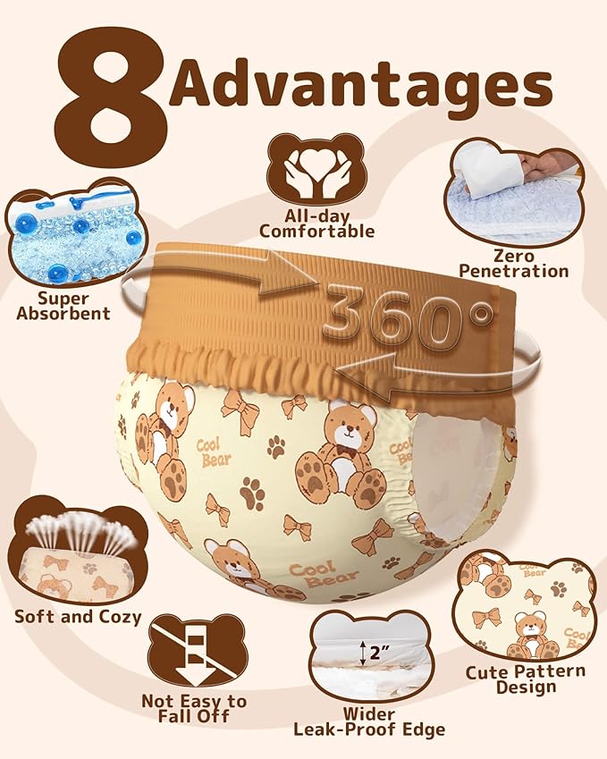 Dono Disposable Dog Diapers Female (20-60PCS), Pull it Up Doggie Diapers for Female Dogs with 360° Stretchy Waist, Doggy Diapers for Dog in Heat Period, Super Absorbent Leak-Proof Puppy Diapers, S
