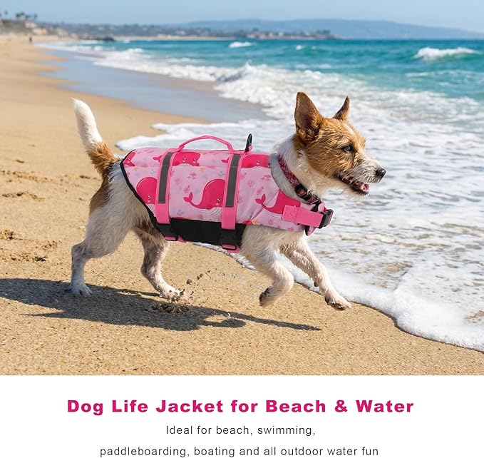 Doglay Dog Life Jacket, Dog Life Vest for Swimming Boating, Adjustable Puppy Life Jacket with Reflective Stripes, Superior Buoyancy Pet Swimming Vest for Small Medium and Large Dogs