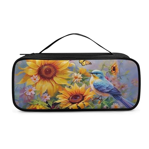 Gomyblomy Sunflower Hummingbird Stethoscope Case with Extra Room for Nurse Accessories, Compatible with Classic III, Lightweight II S.E, Cardiology IV Diagnostic Stethoscopes