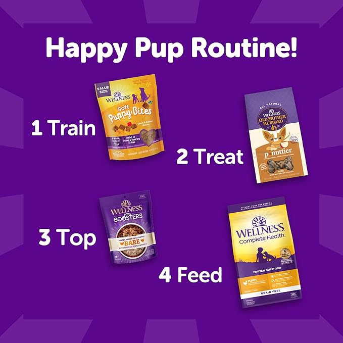 Wellness Puppy Treats, Natural, Training Treat, Grain Free, Soft Lamb & Salmon (8 Ounce Bag)