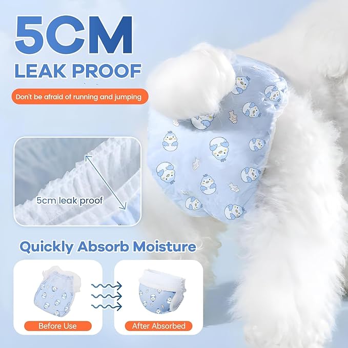 Disposable Dog Diapers Count Absorbent Soft Puppy Doggie Diapers for Female Dogs with Stretchy Waist Puppy Diaper in Heat Period Excitable Urination (M 10PCS)
