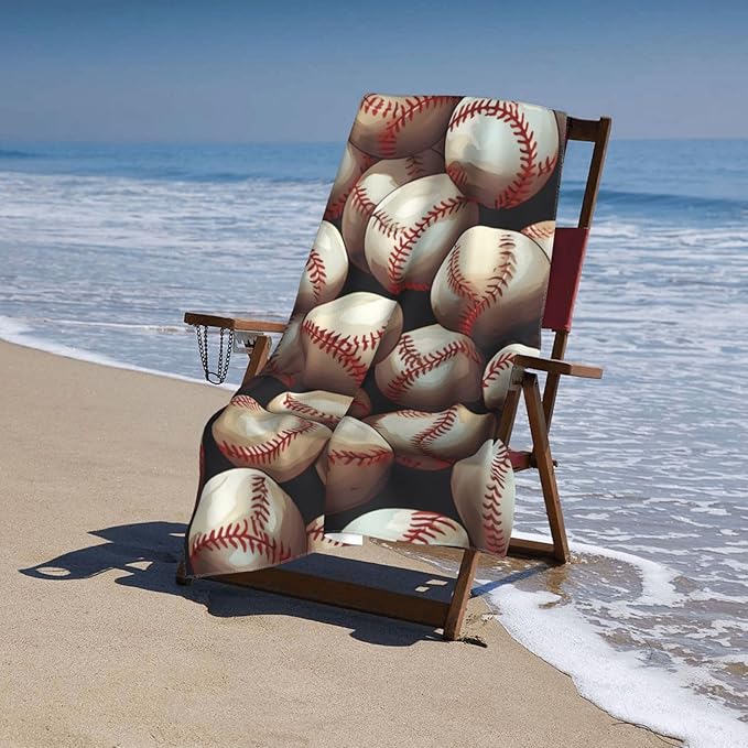 Baseball Beach Towel Cool Sports Sand-Free Microfiber Bath Towel Ultra Soft Quick Dry Pool Towel Absorbent Towel Lightweight Towel Gifts for Outdoor Bathroom Swimming Decor 31inx51in