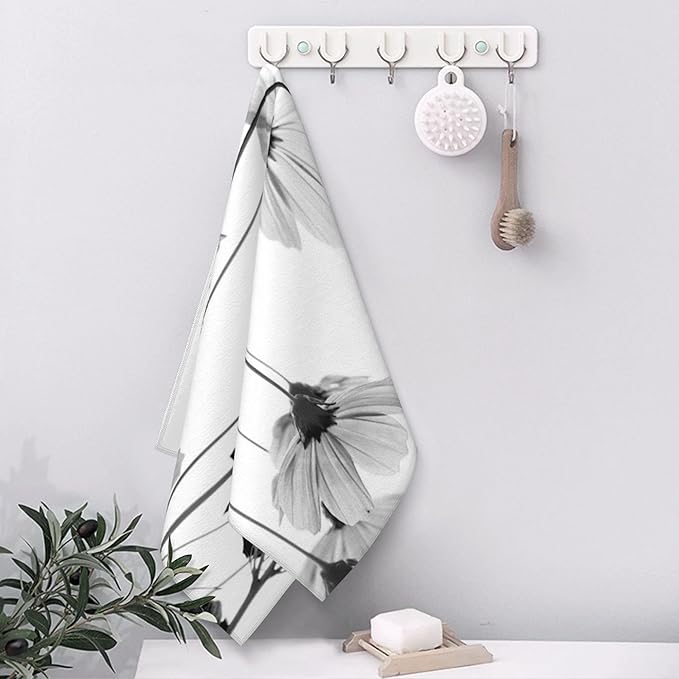 Pink Cosmos Flowers Hand Towels for Bathroom Set of 2 Hand Bath Towels Soft Absorbent Decorative Hand Towel for Bathroom Kitchen Yoga Home Decor 14 x 28 in