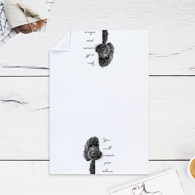 Cabana Bro Funny Black Poodle Bathroom Hand Towels, Black Poodle Gifts, You Will Never Pee Alone Funny Hand Towels for Bathroom Washroom Decor, Dog Lovers Mom Gifts, 16x24 Inch