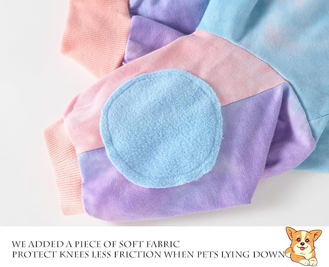 Dog Cotton Colorful Tie Dye T-Shirts Soft and Stretchy Breathable Pet Shirt Pajamas Pets Clothes for Large Dogs Tiedye L