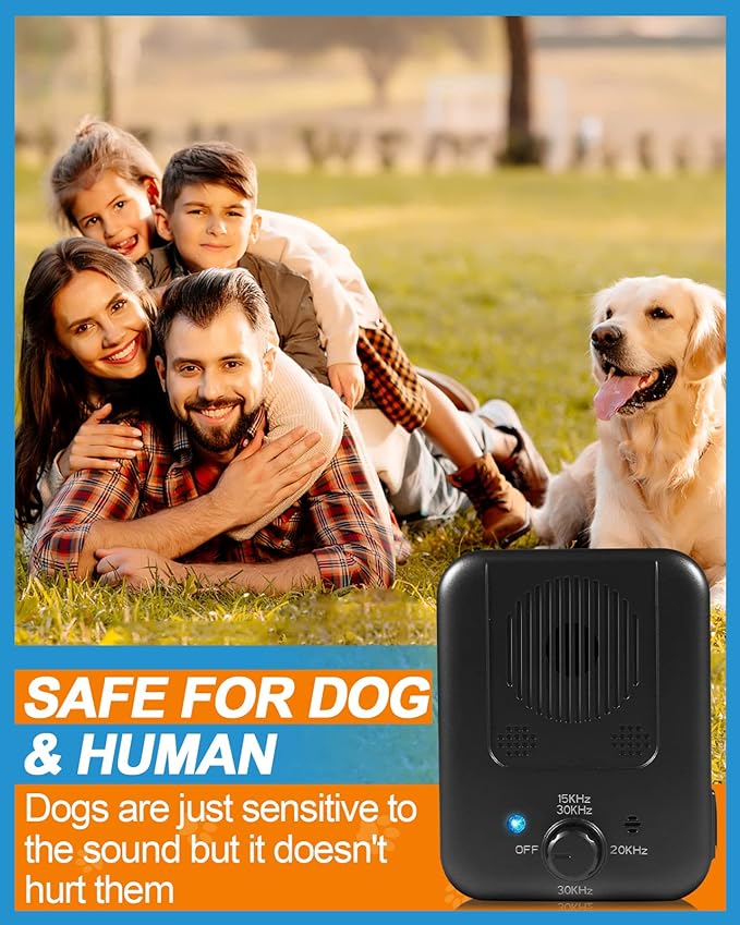 Anti Barking Control Device, up to 50FT Ultrasonic Anti Barking Device Dog Bark Deterrent with 4 Adjustable Sensitivity Modes & 0-9 Frequency Levels, Dog Behavior Training for Outdoor Silencer