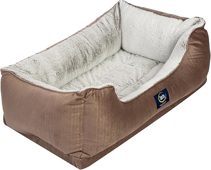 Serta Orthopedic Cuddler Dog Bed for Pets – Chocolate Brown (X-Large)