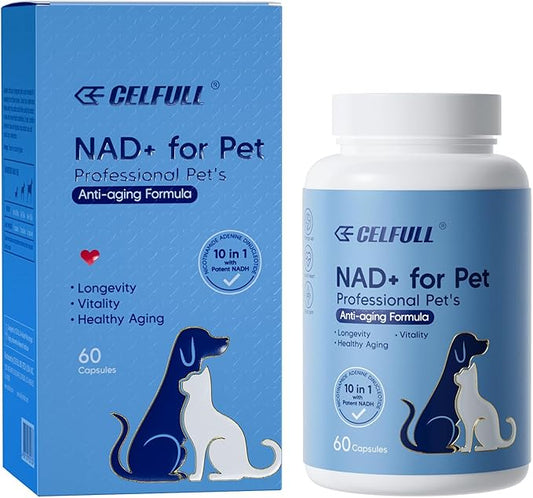 Celfull NAD+ Supplement for Dogs&Cats-Cellular Health & Vitality Support-Promotes Energy,Healthy Aging