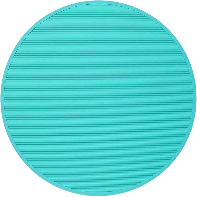 Pet Grooming Table Non-Slip Mat - Padded Mat for at-Home Grooming Dogs and Cats,Bathing Mat for Pets, Diameter: 22.4inch/57cm (Turquoise Green, Diameter: 22.4inch/57cm)