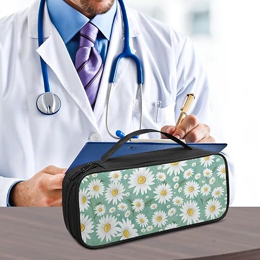Gomyblomy Daisy Print Stethoscope Case for Nurse and Doctors, Fit for Classic III, Lightweight II S.E, Cardiology IV Diagnostic, Acoustica Deluxe Stethoscopes, Travel Stethoscope Bag