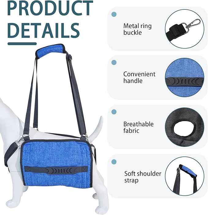 Adjustable Dog Lift Harness, Dog Carry Sling Provides Rear Leg Support for Arthritis and After ACL Surgery Dogs,Suitable for Medium to Large Dogs,XL
