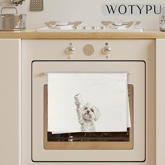 Funny Maltese Gifts Bathroom Hand Towels, Maltese Dog Lovers Gifts Decorative Hand Towels for Kids Guest Bathroom Washroom Half Bath, 16X24 Inch