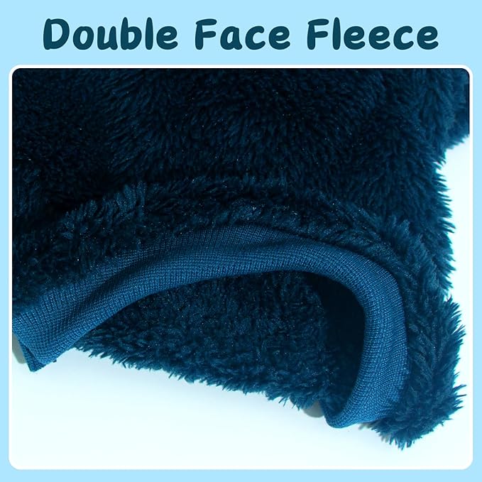 2 Pieces Dog Sweaters for Fall Winter - Warm Puppy Clothes, Fleece Chihuahua Sweater, Cute Small Dog Cat Clothes for Boys Girls - Blue, Dark Green, XS