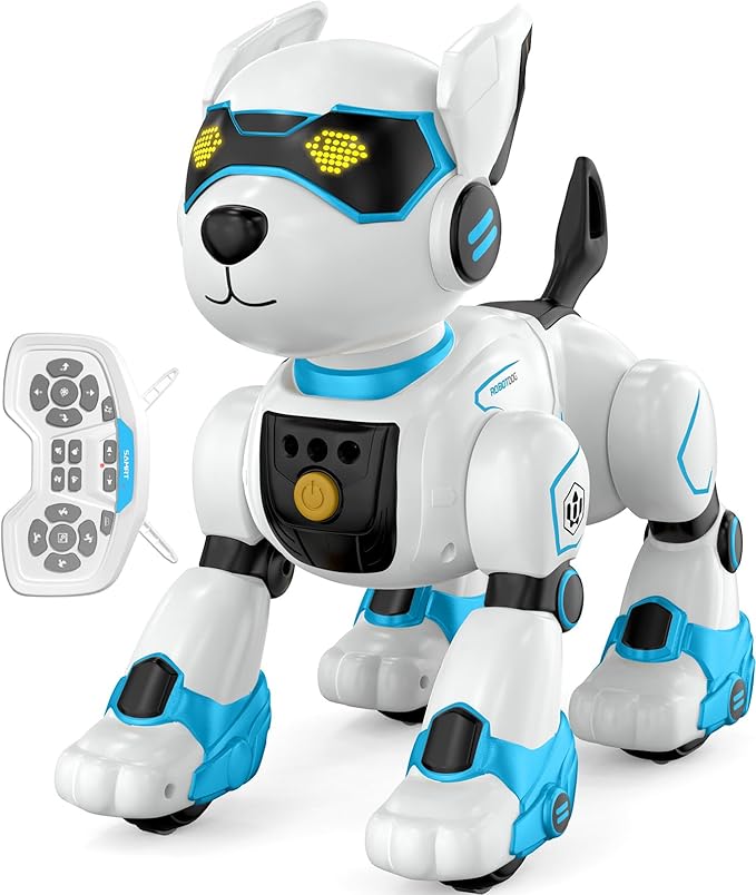 Robot Dog for Kids, Remote Control Dog with Voice Touch Interaction and lmitation Show, Programmable Gesture Sensing Dog Robot, Singing, Dancing, Talking, Smart Stunt Robot Dog Toy Gift for Boys Girls