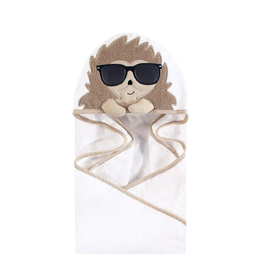 Hudson Baby Unisex Baby Cotton Animal Face Hooded Towel, Mr Hedgehog, One Size