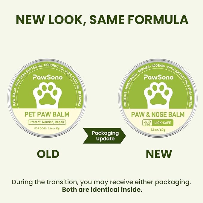 Lick-Safe Dog Paw & Nose Balm with Coconut Oil | Winter Road Salt & Cold Pavement Protector | All-Natural Moisturizer & Soother for Dry, Cracked Pads & Snout, Nose Butter for Bulldogs (60 g /2.1 oz)