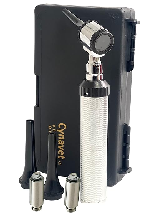 ArtLaB-Premium Veterinary Otoscope Set Kit Veterinary Diagnostic Set Instrument with Reusable Ear Speculas Set -Veterinary Diagnostic Otoscope Set and Hartmann Speculum (Vet Hard CASE Otoscope)