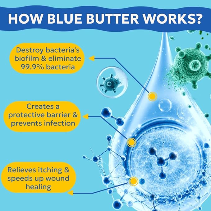 Forticept BlueButter Dog Wound Care Gel, Hot Spot Treatment for Dogs, Itch Relief, Moisturizing, Prevents Infection, Scratches & Skin Ulcers, Cracked Paw Pads Gel, 3 Ounces (3 OZ)