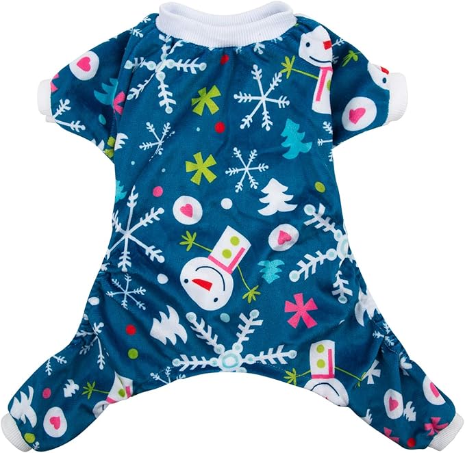 CuteBone Soft & Stretchy Dog Christmas Pajamas - Cozy Pet Jammies Breathable Jumpsuit for Small Dogs - All-Season Comfy Outfit Easy-On Pullover Design - Keeps Pets Warm & Comfortable P85M