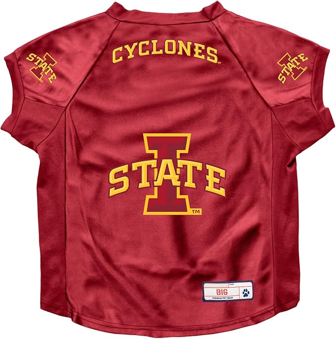 Littlearth NCAA Iowa State Cyclones Stretch Pet Jersey for Large Dogs, Team Color, Big Dog