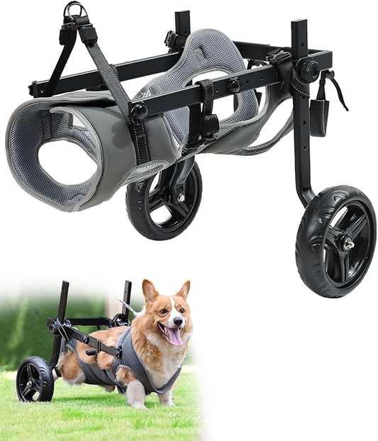 Large Dog Wheelchair for Hind Legs-Durable All-Terrain Wheels, Heavy Duty Aluminum Frame, Comfortable Breathable Mesh for Dogs, Hip Support System, Restores Mobility for Arthritis & Injuries