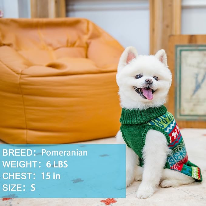Mihachi Dog Sweater - Winter Coat Apparel Clothes with Colorful Stripes for Cold Weather