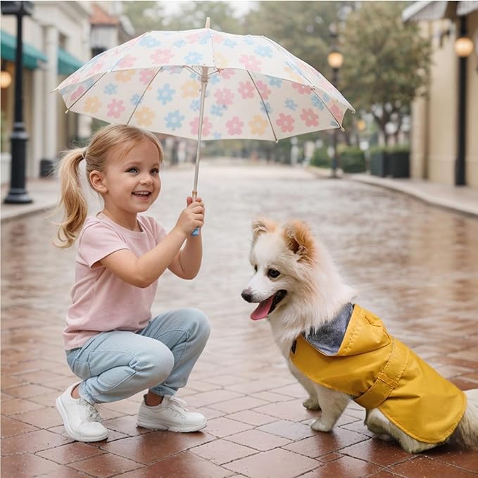 Dog Raincoat Dog Rain Jacket Poncho Waterproof Snowproof Pet Rain Suit Double-Layered Warm Lining Hooded Leash Hole Adjustable Puppy Small Medium Dogs,Yellow,XL,Back Length 13-15.5 inches