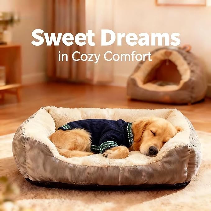 Small/Medium Dog Sweater, Warm Dog Winter Coat w/Sleeves, Comfortable High Neck & Leash Hole, Premium Dog Clothes for Golden Retriever-Best for Holidays, Daily Walks XXL Blue