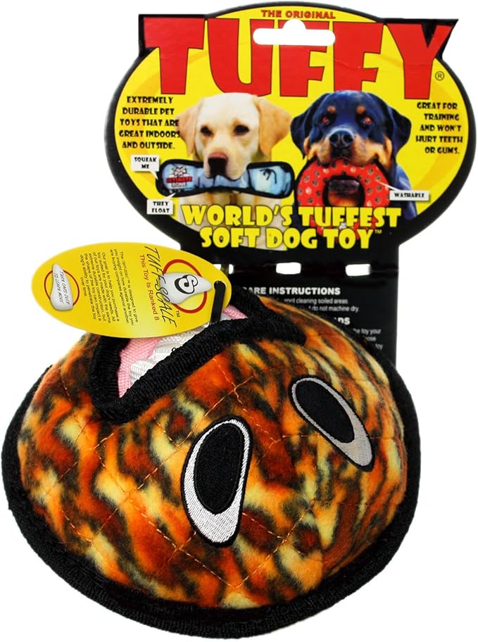 TUFFY® - World's Tuffest Soft Dog Toy - Alien - Multiple Layers. Made Durable, Strong & Tough. Interactive Play (Tug, Toss & Fetch). Machine Washable & Floats. (Ball Fire, Large 2 Pack)