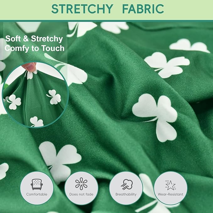 Vehomy 2-Pack St.Patrick's Day Dog Pajamas Clover Rainbow Pet Jumpsuits Puppy Pjs Lucky Shamrock Dog Onesie St Patricks Dog Jammies Costume Outfit Clothes for Small Medium Large Dogs M